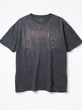 Affliction Charcoal and Red Graphic Tee